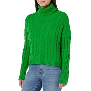 Libbi myMo Twist-pullover voor dames, met rolkraag, acryl, groen, maat XS/S, groen, XS