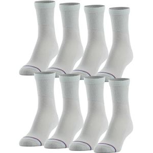 MediPEDS Quarter Socks with Non-Binding Top and Cushion, Multipairs, White (8-Pairs), Shoe Size: Men's 6-9 Women's 6-10