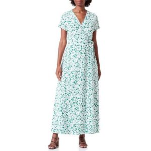 LYNNEA Dames wikkeljurk 19222814-LY02, groen wit, S, wikkeljurk, S