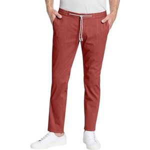 Pioneer Chino voor heren, plat weefsel, stretch, gemengde stof, Donkerblauw, 34W x 32L