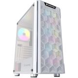 Nfortec - AZIR PC Gaming Mid Tower (ATX) Behuizing, 4x 120mm ARGB Fans Inbegrepen, Front Mesh, Gehard Glazen Zijkant, Wit