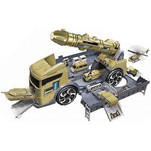 JUINSA - Vrachtwagen-militaire garage + accessoires doos 39 x 11 x 15 cm, meerkleurig (701191)