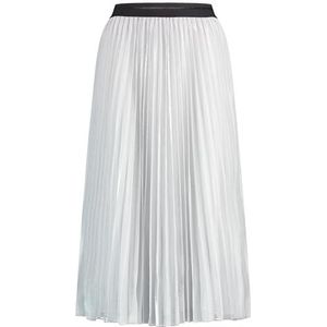 Taifun Plissérok voor dames, met glittereffect, effen, kuitlang, zilver, 34