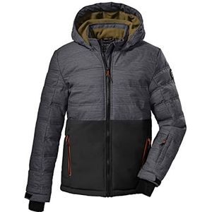 killtec jongens Ski-jas/gewatteerde jas met capuchon en sneeuwvanger KSW 178 BYS SKI QLTD JCKT, black, 128, 38783-000