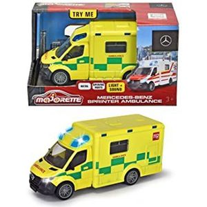 Majorette Grand Series - Mercedes-Benz Sprinter Ambulance BE - Metaal - Licht en Geluid - 12,5 cm