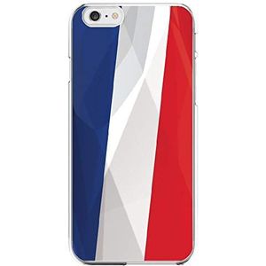 Shot case beschermhoes gemaakt van siliconen voor iPhone 5/5S/SE, motief: Franse vlag, transparant, gel, zacht