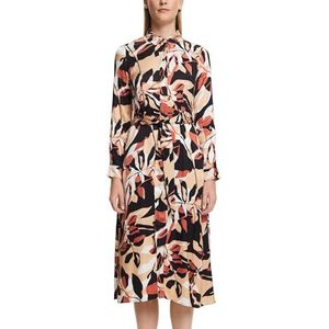 Esprit Collection Jurk met patroon in satijnen look, zand, 38