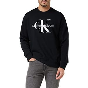 Calvin Klein Jeans Heren Core Monogram Crewneck Pullover Trui, Ck Zwart, XXS
