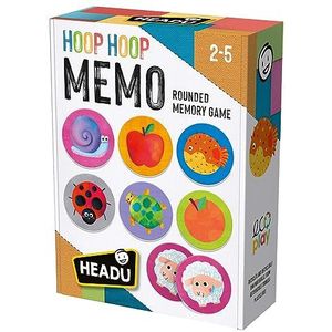 Headu Mu55171 Hoop Memo Rounded Memory Game Mu55171 Educatief spel, milieuvriendelijk voor kinderen van 2-5 jaar, gemaakt in Italië