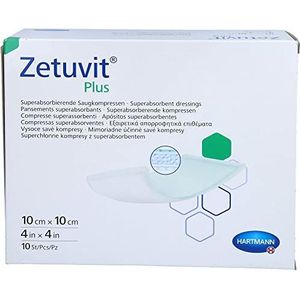 Paul Hartmann Zetuvit Plus zuigkompressen steriel 10x10cm 10 stuks
