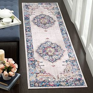 Safavieh Elegant tapijt, BTL343, geweven polyester loper, lichtgrijs/blauw, 62 x 240 cm