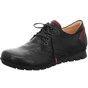 Think! Mensa_3-000093 chroomvrij gelooide duurzame veterschoenen voor dames, zwart, 35 EU