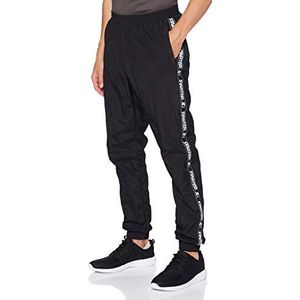 STARTER BLACK LABEL Joggingbroek voor heren met logo, zwarte joggingbroek, effen trainingsbroek, elastische tailleband en zoom, maat S tot XXL, zwart, XXL