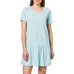 Urban Classics Damesjurk Ladies Valance Tee Dress, T-shirt-jurk voor vrouwen met volant aan het rokdeel verkrijgbaar in vele kleuren, maten XS - 5XL, seablue, XXL