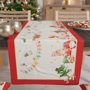 PETTI Artigiani italiani - Kersttafelloper, tafelloper Kerstmis, keukenloper 140 x 40 cm, elegante kersttafelloper, 100% Made in Italy