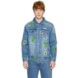 Tealer - Ushiwa - Jack - Blauw - Denim - Gebloemde Applicatie