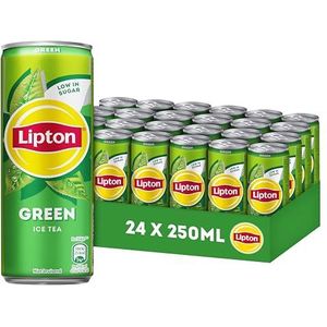 Lipton Green Ice Tea, een heerlijk verfrissende ijsthee - 24 x 250 ml - Voordeelverpakking