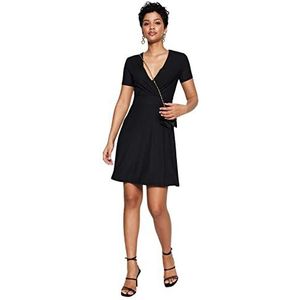 Trendyol Mini A-lijn regular fit gebreide jurk voor dames, Zwart, M