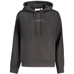 Calvin Klein Jeans Dames INSTITUTIONAL GRAPHIC REG HOODIE J20J225494 Pullover Hoodie, Zwart (Ck Black), XL, Zwart (Ck Zwart), XL