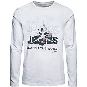 Jack & Jones Junior Boy's JCOHUNT Tee LS Crew Neck JNR T-shirt, wit, 140, wit, 140 cm