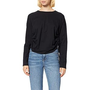 NA-KD Gedetailleerd topshirt met trekkoord, Zwart, S