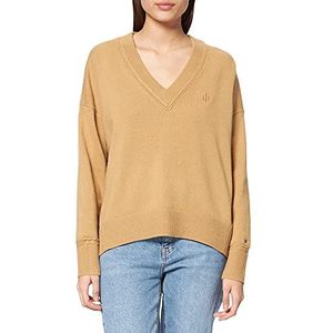 Tommy Hilfiger Dames Wolmix V-nk Sweater, Platteland Kaki, XL