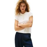 T-shirt - Effen - Katoen - Slanke Pasvorm - Kwartmouw