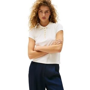 T-shirt - Effen - Katoen - Slanke Pasvorm - Kwartmouw