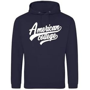 AMERICAN COLLEGE USA Sweatshirt met print, warme kleding, uniseks, kinderen, jongens en meisjes, casual, model ACSCW1, marineblauw, 12 jaar, Blauw, 12 ans