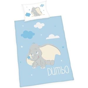 Dumbo beddengoed, Disney, kussensloop ca. 40 x 60 cm, dekbedovertrek ca. 100 x 135 cm, met ritssluiting, 100% katoen