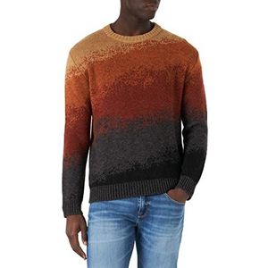 Sisley Mens L/S 113RT1018 Sweater, Brown and Black Fantasy 901, M