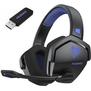 NUBWO G06 Dual Wireless Gaming Headset met Microfoon voor PS5, PS4, PC, Mobiel: 2,4 GHz Wireless + Bluetooth - 100 uur Batterij - 50 mm Drivers - Blauw