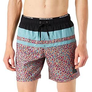 PUMA Heritage Stripe Mid Shorts Boardshorts voor heren, roze combo, L