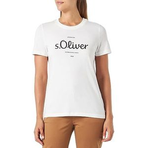 s.Oliver T-shirt voor dames, korte mouwen, wit, maat 44, wit, 44