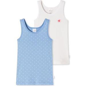 Schiesser Mädchen 2 PACK Unterhemd Unterwäsche Feinripp - 100% Organic Bio Baumwolle - Größe 92 bis 140