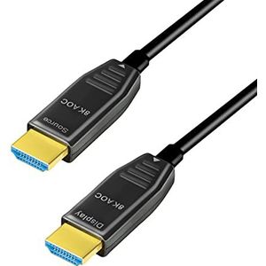 LogiLink CHF0112 - HDMI aansluitkabel AOC (actieve optische kabel), 8K/60 Hz, zwart, 15 m