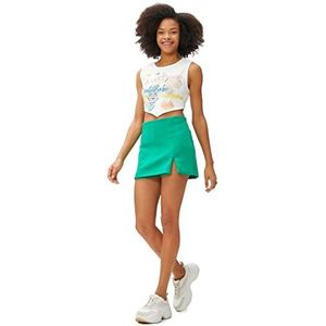 Koton Vrouwen Geribbelde tanktop met ronde hals, ecru (010), M