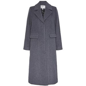 YAS Dames YASLIMA LS Wool Mix Coat S. NOOS Wollen jas, Medium Grey Melange, S, Medium grijs (grey melange), S