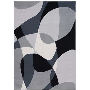 Safavieh Modern tapijt voor woonkamer, eetkamer, slaapkamer - Odyssey Collection, korte pool, grijs en zwart, 152 x 229 cm