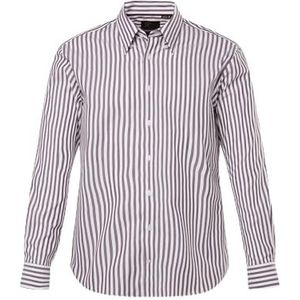 JP 1880, heren, grote maten, businesshemd, CBD, MF, strepen, 1/1, aubergine, 3XL