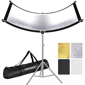 Neewer U-type lichtdiffuser reflector voor studio en fotografie situatie met draagtas, gebogen reflector Arclight 167 x 61 cm in zwart/wit/goud/zilver (lichthouder niet inbegrepen)