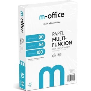 A4-papier, 80 g, 100 vel, multifunctioneel papier, voor inkjetprinters en lasers, A4-formaat, 210 x 297 mm, ideaal voor kantoor en thuis, m-office (100 vellen)