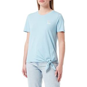 TOM TAILOR Denim Dames T-shirt met knopen 1032393, 26298 - Calm Cloud Blue, XS