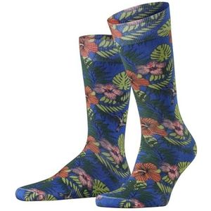 Burlington Heren Sokken Tropical M SO Katoen Gedessineerd 1 Paar, Blauw (Deep Blue 6046), 40-46