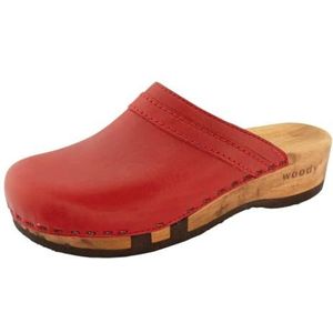 Woody Dames Hanni houten schoen, rood, 40 EU, rood, 40 EU