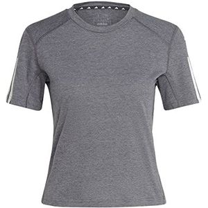 adidas W TR-es Cot T T-shirt (korte mouw) dames, Grijs (Dark Grey Heather) / Wit, L