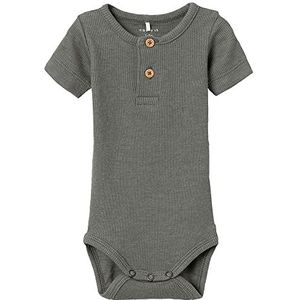NAME IT Baby - Jongens Nbmkab Ss Body Noos, Laurel Wreath/Detail: Melange, 50