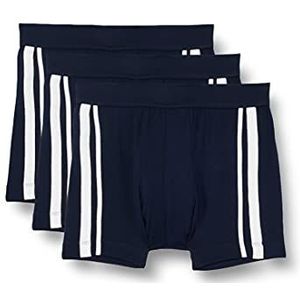 Schiesser Heren 3 Pack Shorts Soft Bund en strepen biologisch katoen - 95/5 Organic, Donkerblauw_173816, S