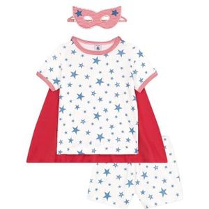 Petit Bateau pyjacourt kinderen en adolescenten, Wit/Veelkleurig., 4 Jaar