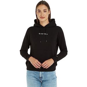 Tommy Jeans Dames Tjw Reg Serif lineaire hoodie, Zwart, XL